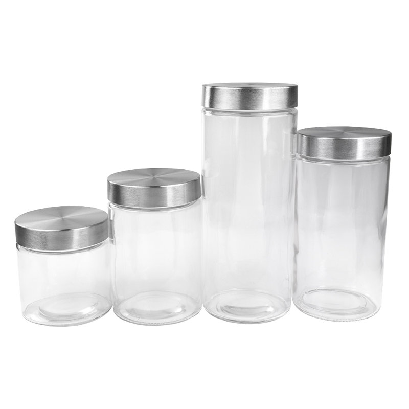4 Piece Round Screw Top Glass Kitchen Canister Set & Reviews Joss & Main